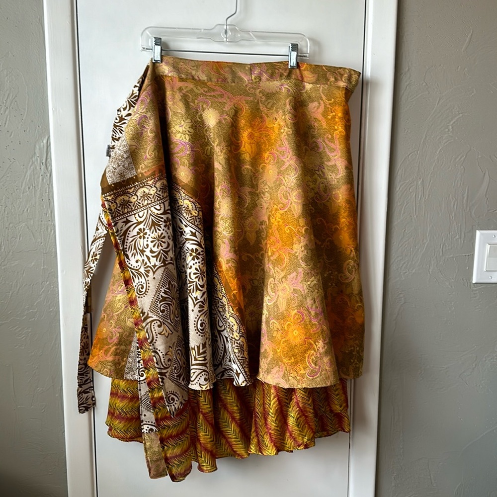 Guru silk wrap skirt